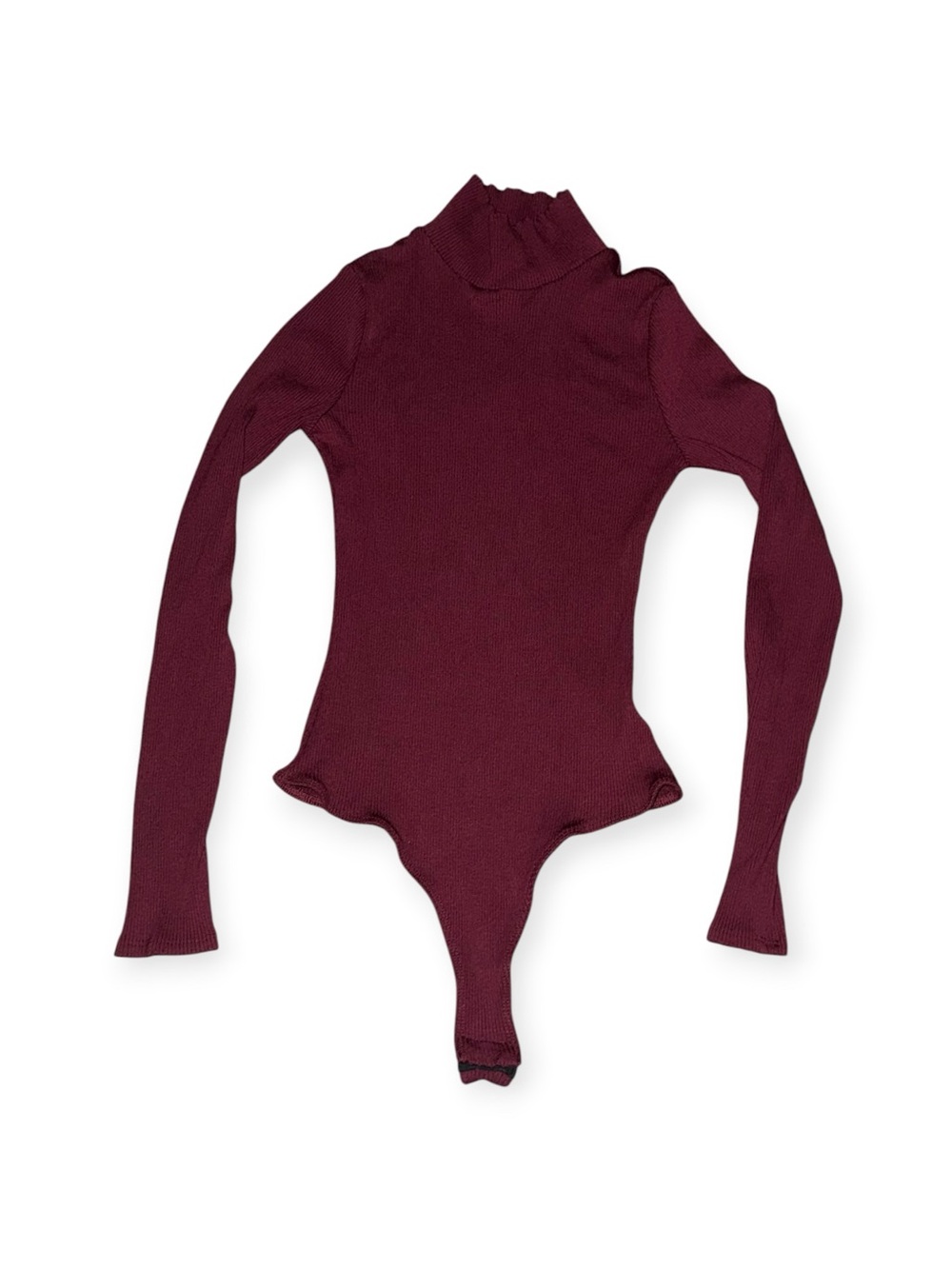 Lulu's Ribbed Long-Sleeve Bodysuit in Burgundy